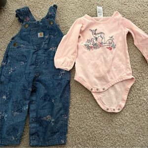 Carhartt Floral Blue Overalls for Kids